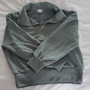Cozy Green Quarter-Zip Sweatshirt